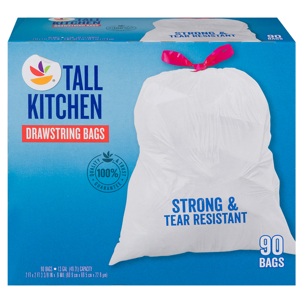 Save on GIANT Tall Kitchen Bags Drawstring Clear 13 Gallon Order