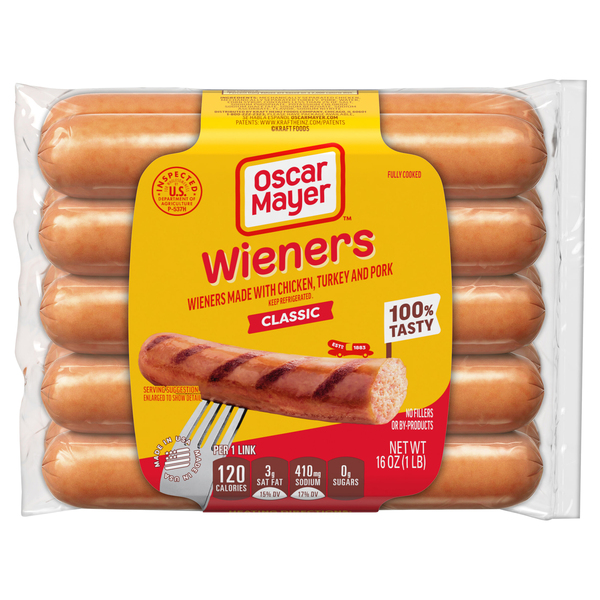 Oscar Mayer OriginalUncured Turkey Chicken Pork Wieners 10 ct
