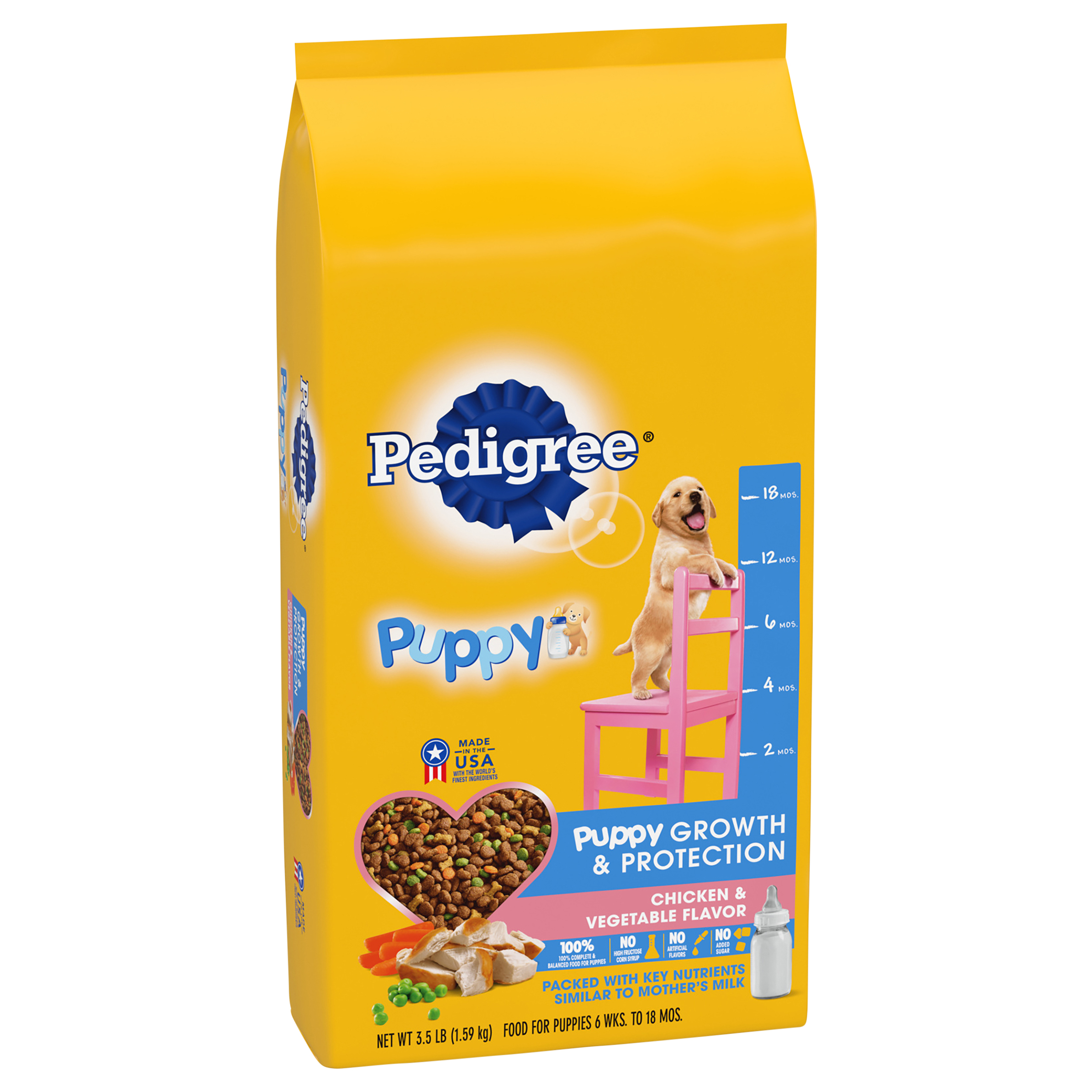 Pedigree Puppy Growth & Protection Chicken & Vegetable Dry Dog Food - 3.5  lb bag