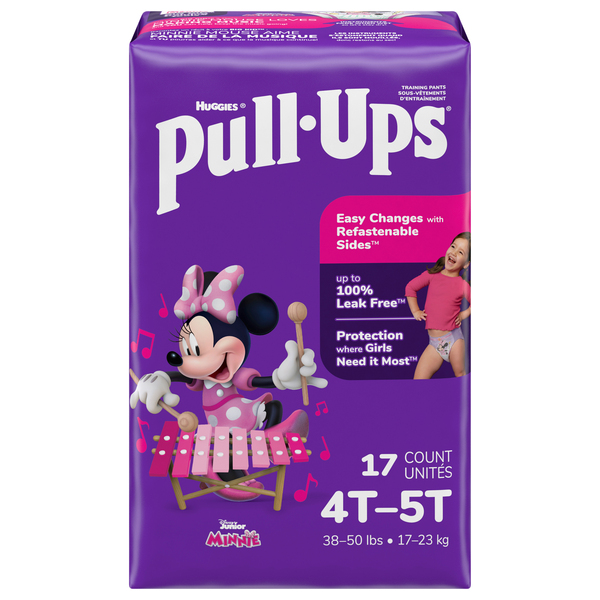 Pull-Ups Girls 4T-5T Training Pants 38-50 lb - 17 ct pkg