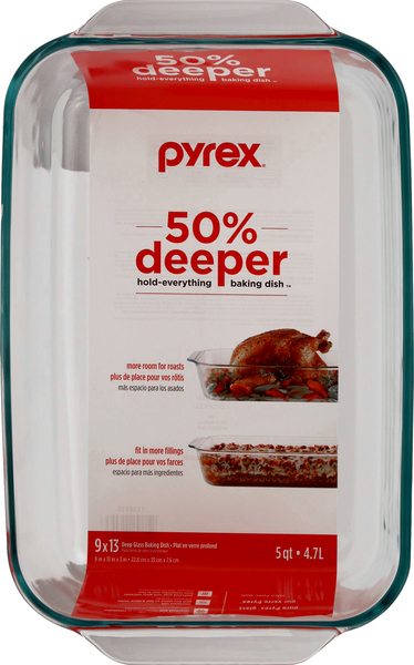 Pyrex 9 x 13 Deep Glass Baking Dish with Glass Lid, 9x13