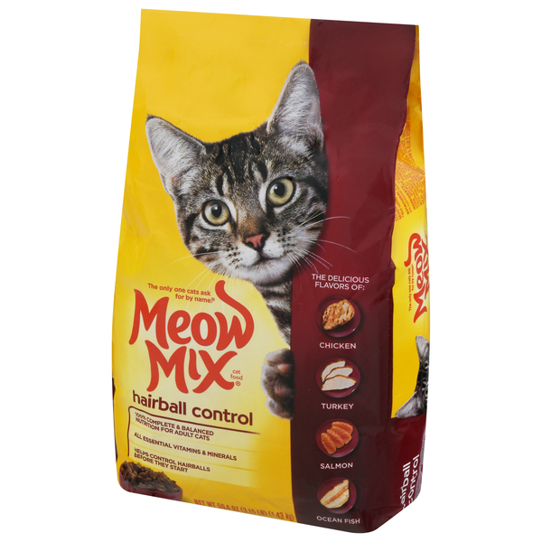 Meow Mix Hairball Control Chicken Turkey Salmon Adult Dry Cat Food 3.15 lb bag Food Lion