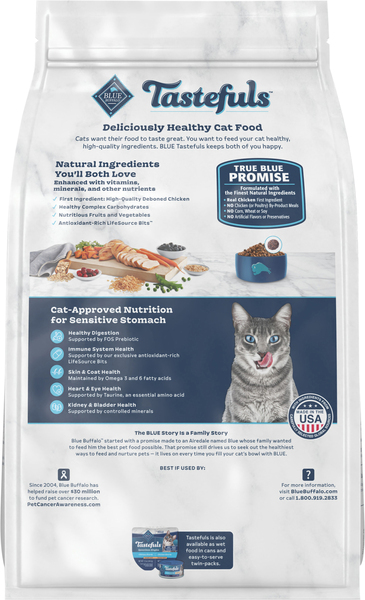 BLUE Tastefuls Sensitive Stomach Chicken Brown Rice Adult Dry Cat Food 5 lb bag Stop Shop