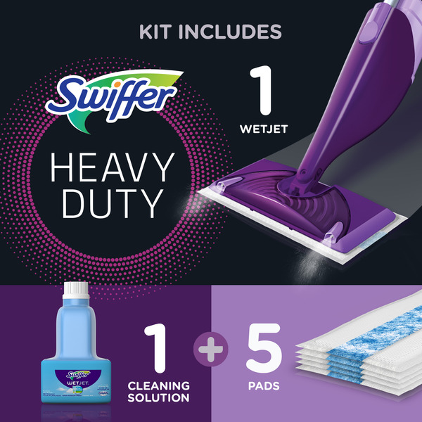 Swiffer WetJet Floor Mop Kit 1 Mop, 19 Pads, 1 Liquid Solution