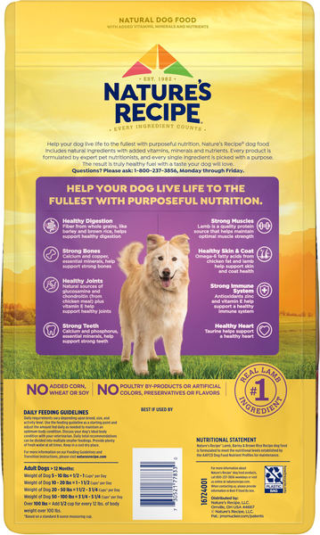 Nature's recipe adult dry dog food adult lamb meal & rice recipe top