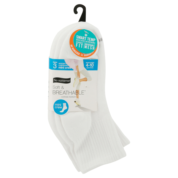 No Nonsense Soft Breathable Women s Socks Mini Crew Size 4 10