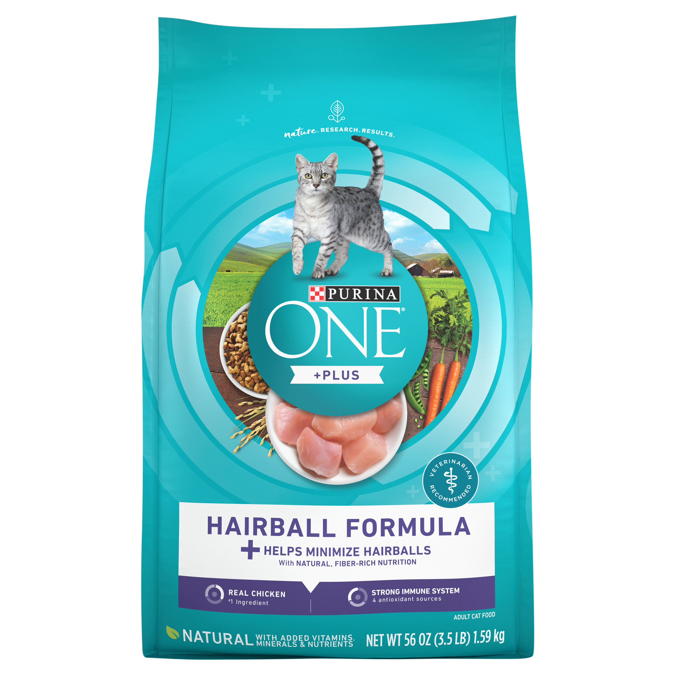 Purina ONE Plus Hairball Formula Adult Dry Cat Food Real Chicken