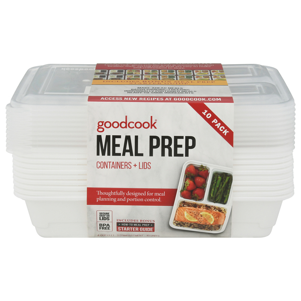 Goodcook Microwavable and Freezer Safe Meal Prep Bowl, 10 Pack
