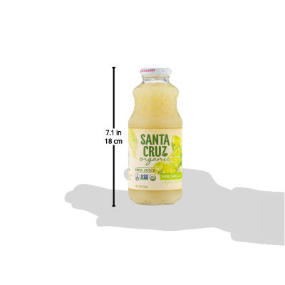 Santa Cruz Organic Pure Lemon Juice, 100% Juice, 16 oz, Glass Bottle 