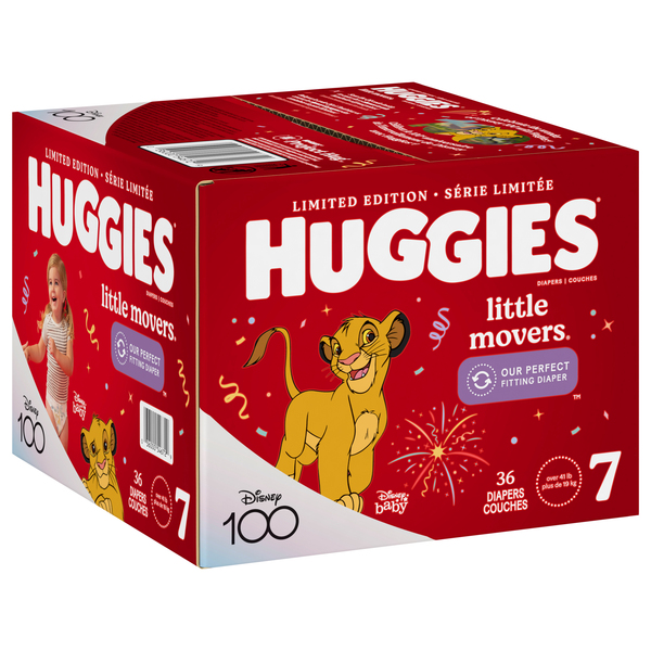 Huggies Little Movers Disney Size 7 Diapers 41+ lbs - 36 ct box
