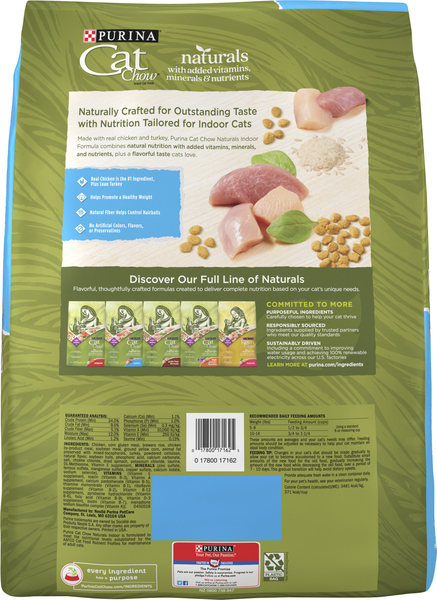 Purina Cat Chow Naturals Indoor Chicken Turkey Adult Dry Cat Food 13 lb bag Food Lion