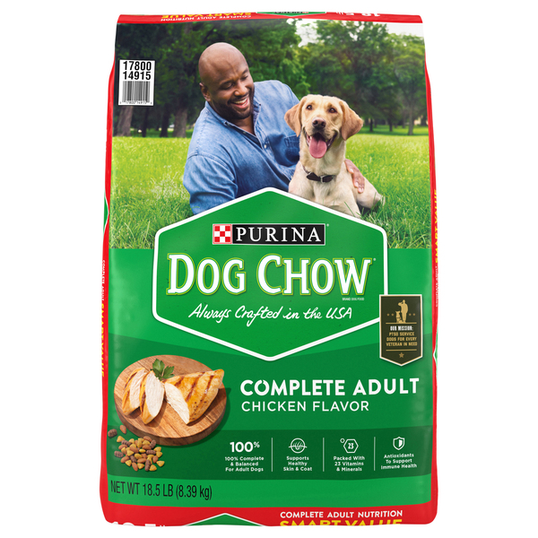 Purina Dog Chow Chicken Flavor Complete Adult Dry Dog Food 18.5 lb bag Food Lion