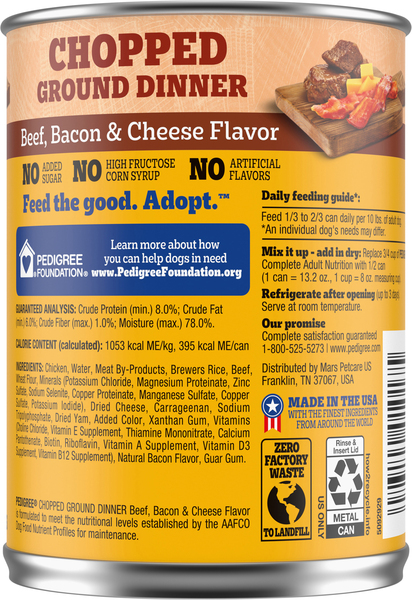 Pedigree beef bacon cheese clearance