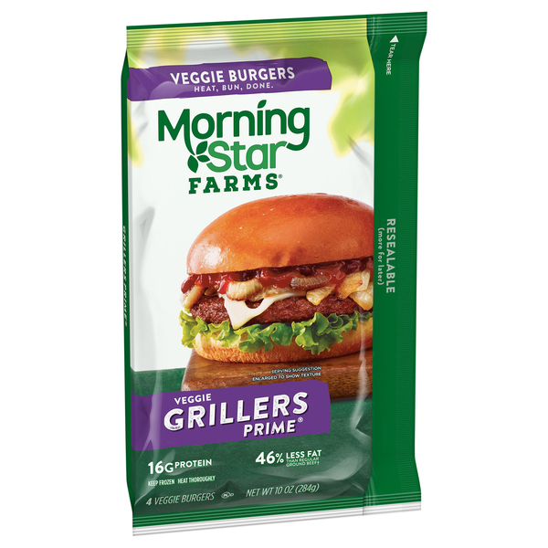 MorningStar Farms Plant-Based Prime Grillers Veggie Burgers - 4 ct - 10 oz  box | Food Lion