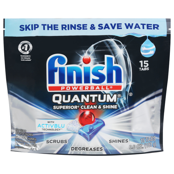 FINISH Powerball Quantum Automatic Dishwasher Detergent Tabs - 15 ct pkg