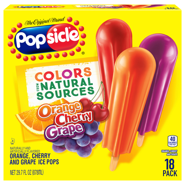 Popsicle Ice Pops Orange Cherry Grape - 18 ct - 29.7 oz box | Giant