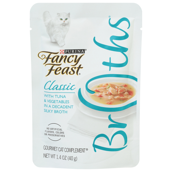Fancy Feast Broths Cat Complement Classic with Tuna Vegetables 1.4 oz pkg Giant