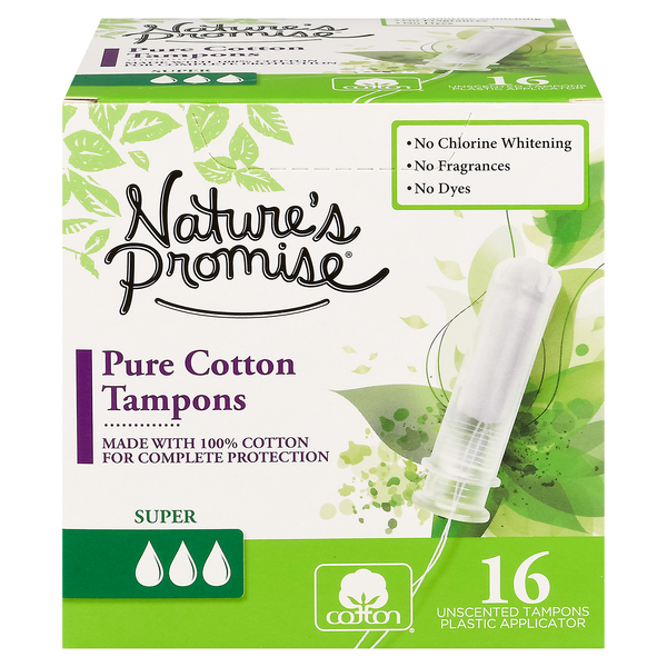 Save on Nature's Promise Pure Cotton Overnight Maxi Pads Super