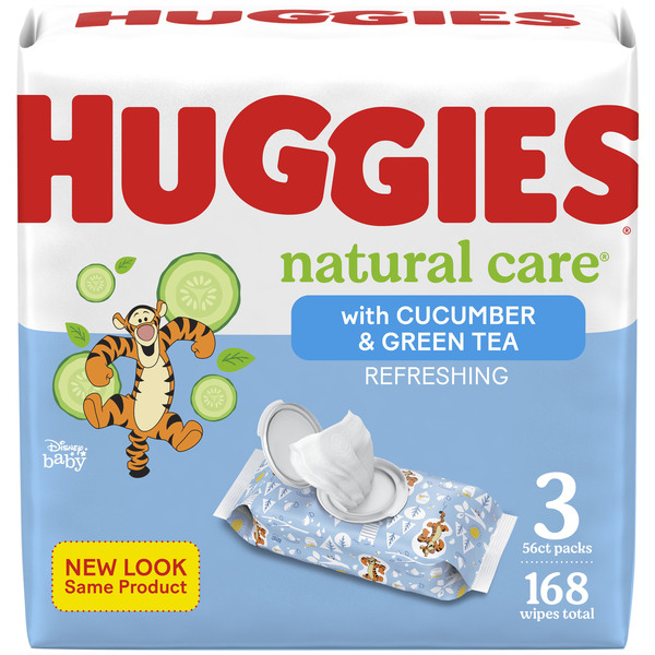 Huggies Natural Care Baby Wipes Cucumber Green Tea 56 ct ea 3