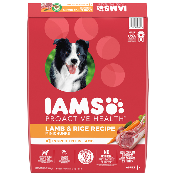 IAMS Proactive Health Minichunks Adult Dry Dog Food Lamb Rice