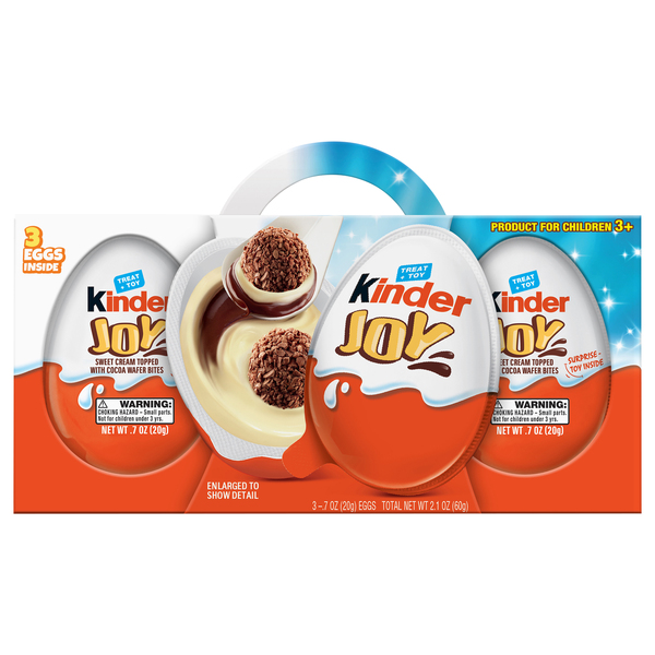 Kinder Joy Treat Toy Sweet Cream Chocolatey Wafers Candy 3 ct 2.1 oz pkg Giant