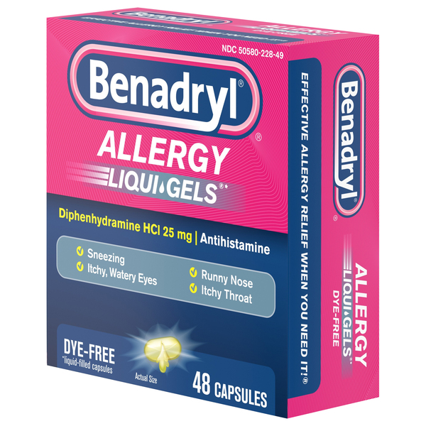 Benadryl Allergy Liqui-Gels Antihistamine Capsules - 48 ct box