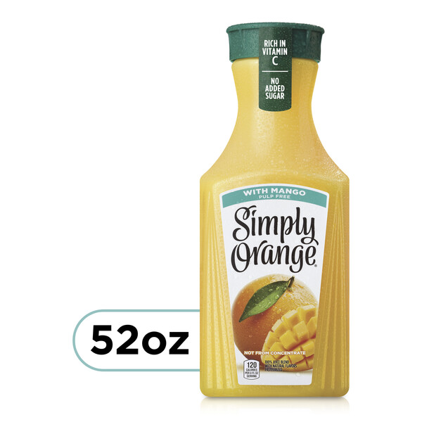 Simply Orange with Mango Pulp Free 52 oz btl GIANT