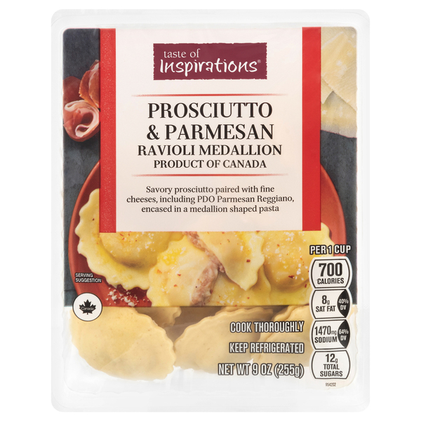 Taste of Inspirations Taste of Inspirations Prosciutto & Parmesan Ravioli Medallion Pasta Fresh — product image