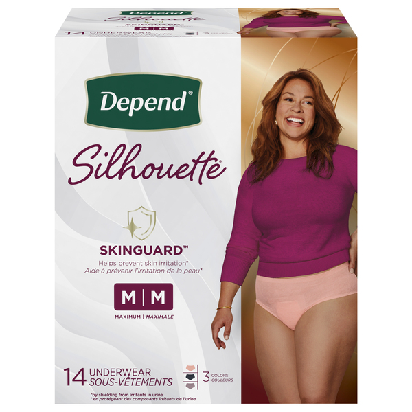 Depend Women's Silhouette Incontinence Underwear Maximum 3 Colors M - 14 ct  box