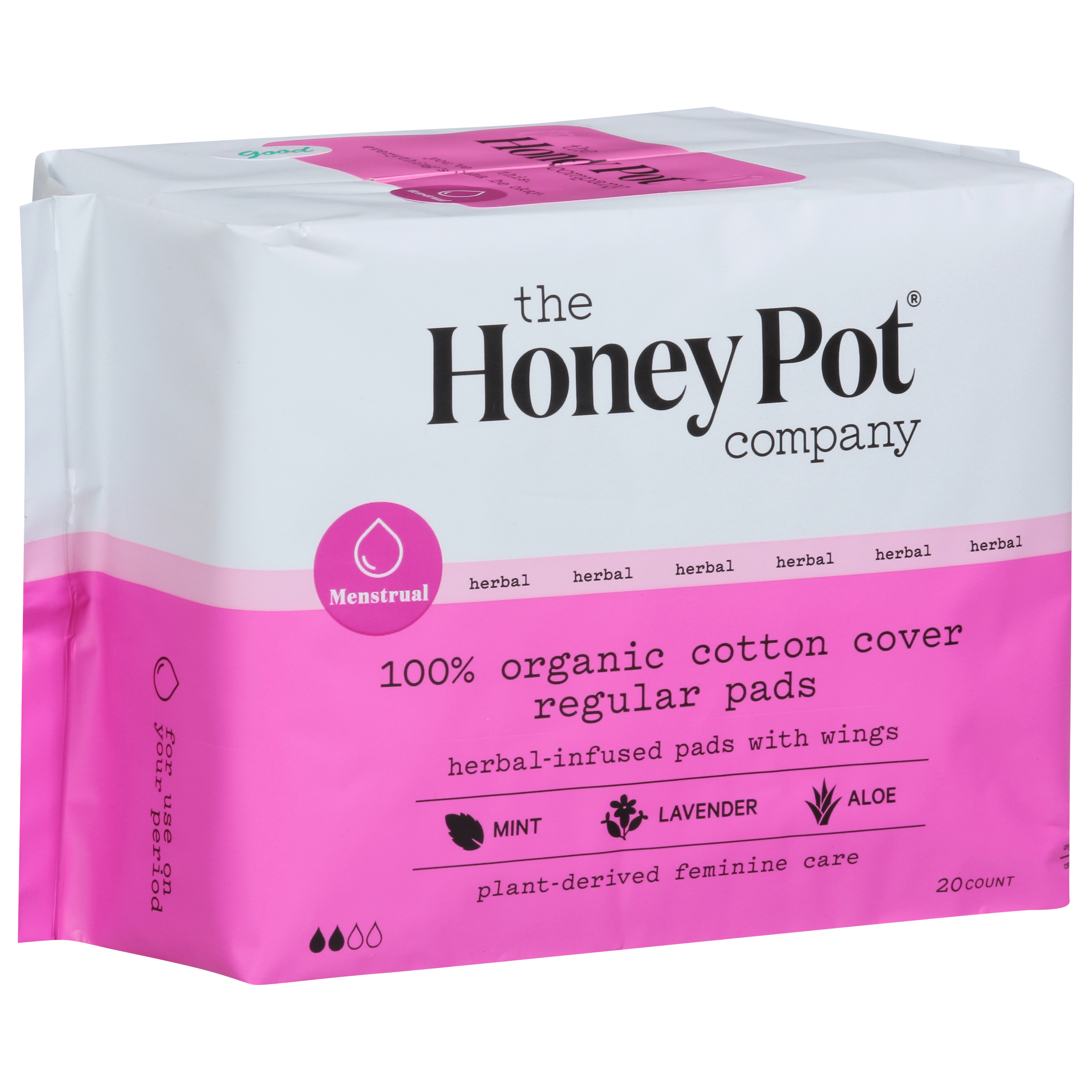 The Honey Pot Company, 100% Organic Cotton Cover Heavy Flow Overnight Pads