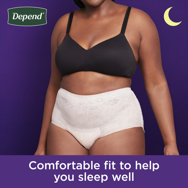 Depend Night Defense Adult Incontinence Underwear for Women, Overnight,  Large, Blush, 14 Count : : Health & Personal Care