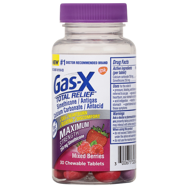 GasX Total Relief Chewable Tablets With Maximum Strength, 50 OFF
