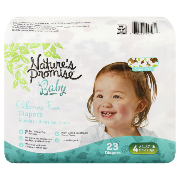 Nature s Promise Chlorine Free Size 4 Baby Diapers 22 37 lb 23