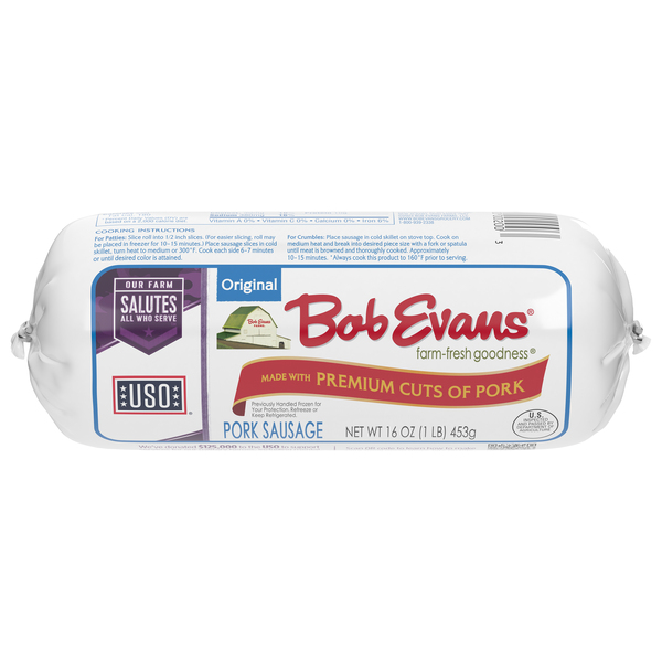 Bob Evans Pork Sausage Roll Original 16 oz pkg GIANT