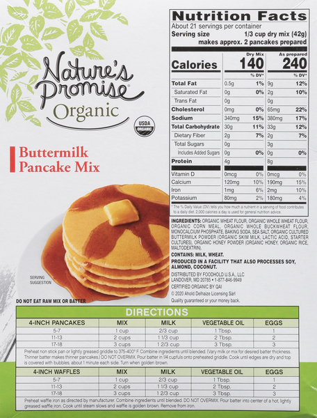 Nature's Promise Organic Buttermilk Pancake Mix - 32 oz box Nature's Promise Organic Buttermilk Pancake Mix - 32 oz box