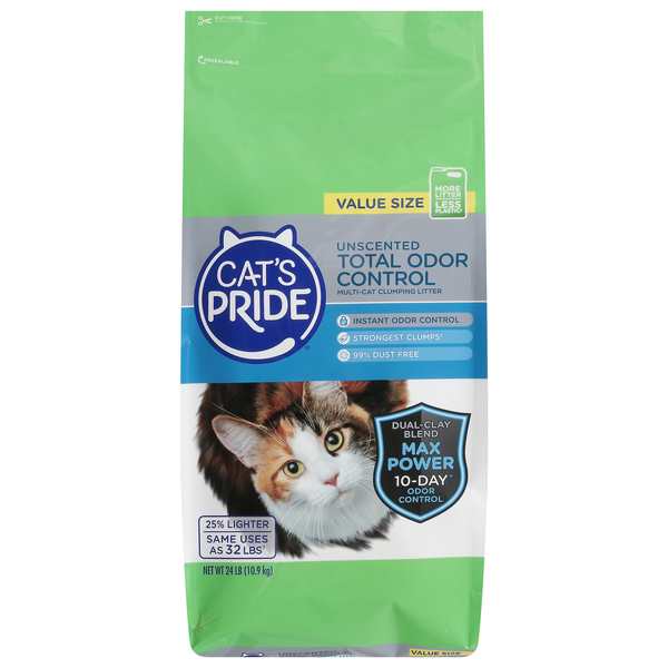 Cat s Pride Unscented Total Odor Control Clumping Cat Litter 24 lb bag Food Lion