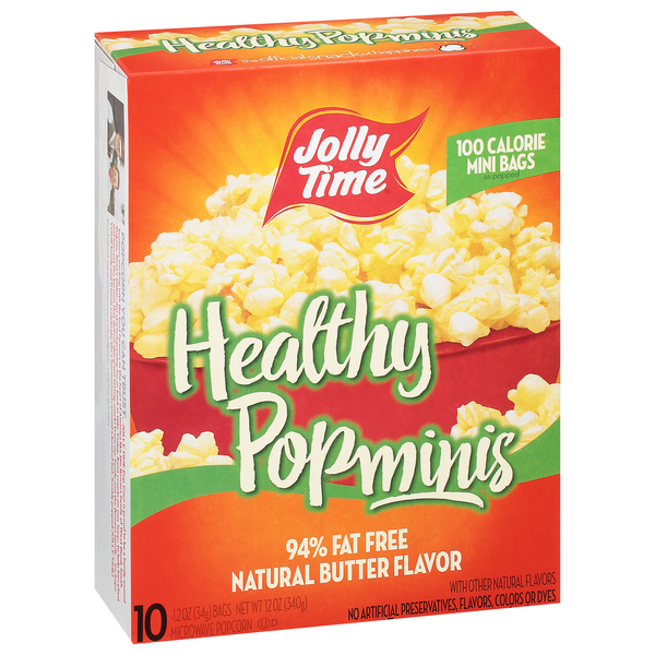 Jolly Time Natural Minis Microwave Popcorn Bags, Single Serving