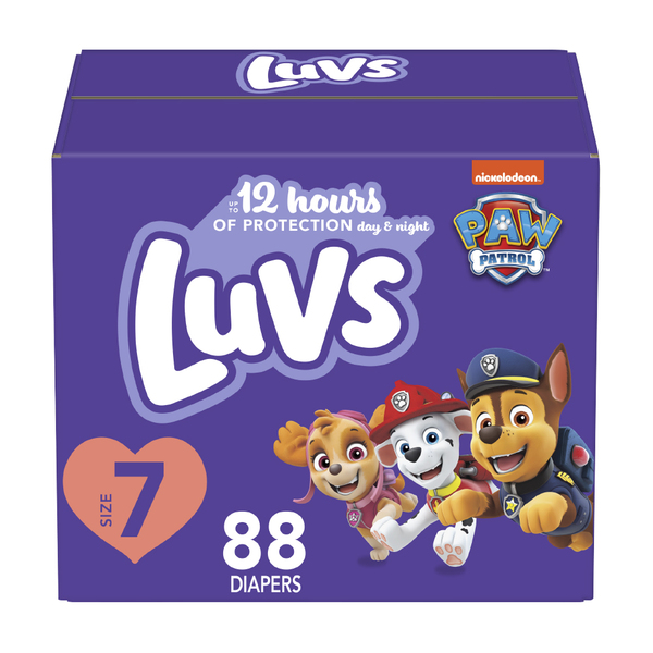 Luvs Nickelodeon Paw Patrol Size 7 Diapers 41+ lbs - 88 ct box