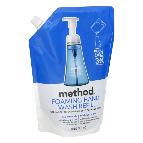 Method foaming hand hot sale soap refill