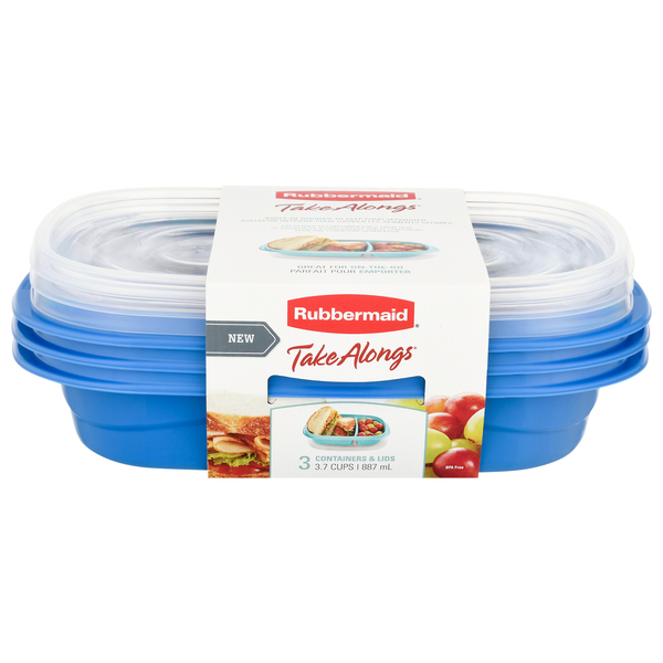 Rubbermaid Take Alongs Rectangle Containers with Lids - 3 CT