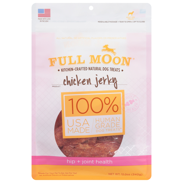 Full Moon Dog Treats Chicken Jerky Hip Joint Health 12 oz bag