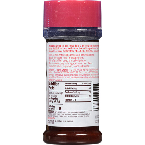 Lawry s Seasoned Salt Economy Size 16 oz btl Food Lion