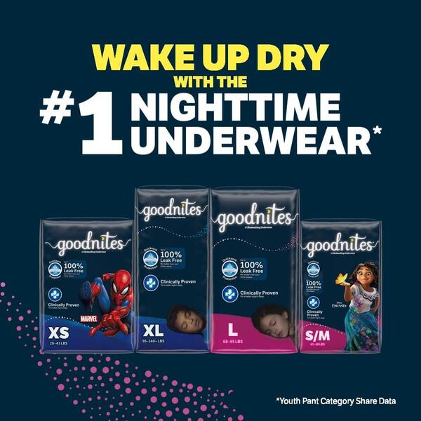 新品未開封】Goodnites XL 女の子用 (63枚入)紙おむつ ビッグ - メルカリ
