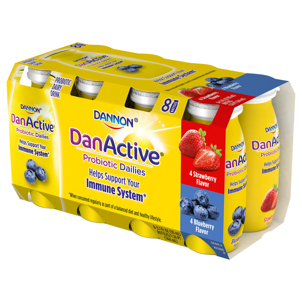 Activia Dailies Strawberry Probiotic Low Fat Yogurt Drinks, 8 ct / 3.1 fl  oz - Foods Co.