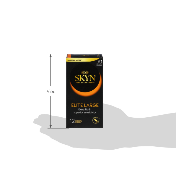 Skyn Elite Large Non Latex Lubricated Condoms 12 ct pkg GIANT