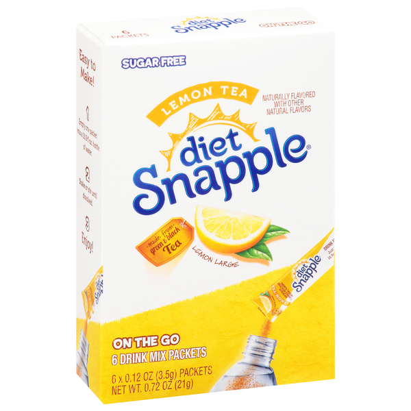 Save on Snapple Diet On The Go Tea Drink Mix Peach Sugar Free - 6 ct Order  Online Delivery