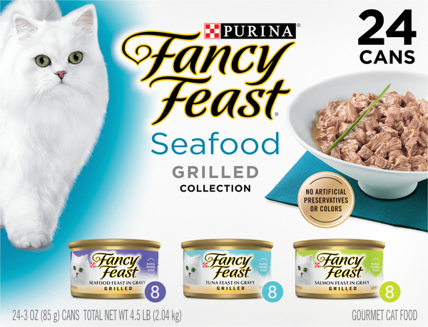 Fancy Feast Grilled Collection Seafood Variety Pack Wet Cat Food 24 ct 4.5 lb box Food Lion