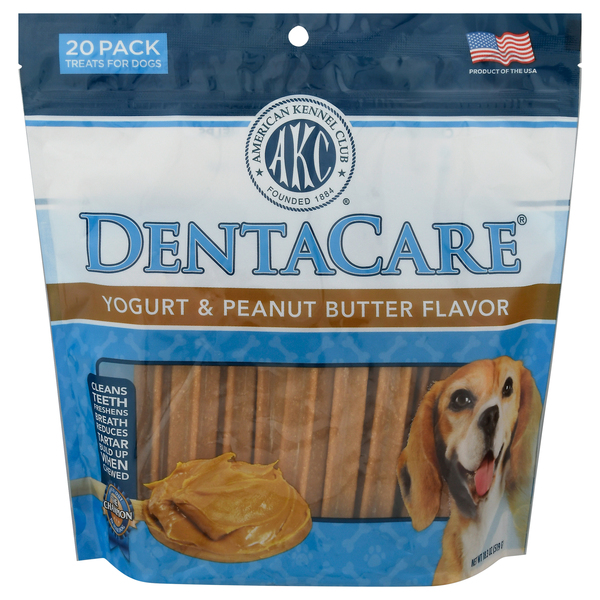 American Kennel Club DentaCare Yogurt Peanut Butter Dental Dog Treats 20ct 18.3 oz bag Giant