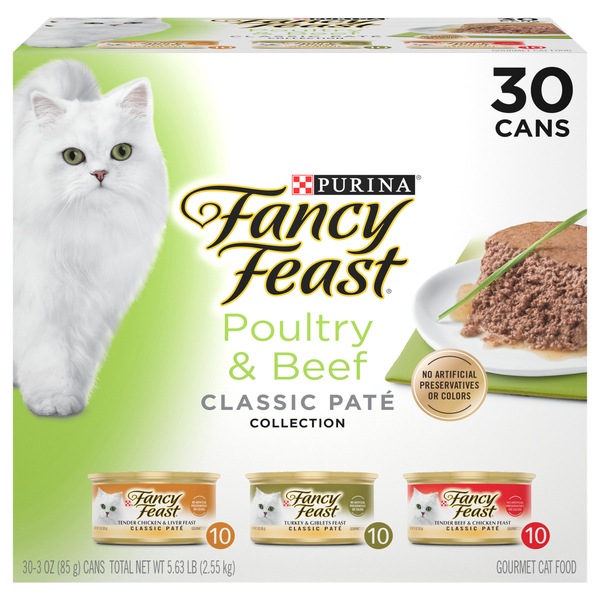 Fancy Feast Classic Pate Collection Poultry Beef Wet Cat Food 30 ct 5.63 lb box Stop Shop