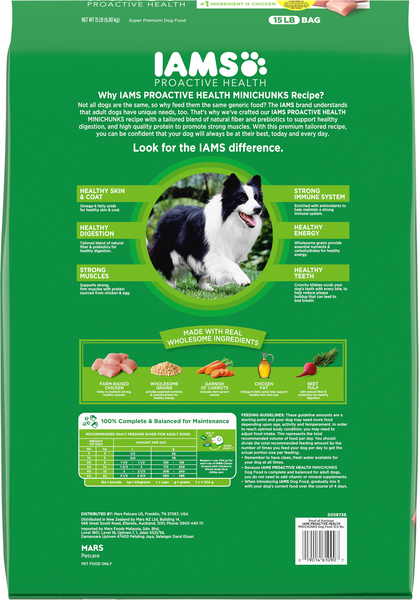 IAMS Proactive Health Minichunks Chicken Adult Dry Dog Food 15 lb bag Stop Shop